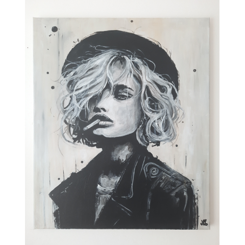 Tableau moderne noir et blanc - portrait moderne