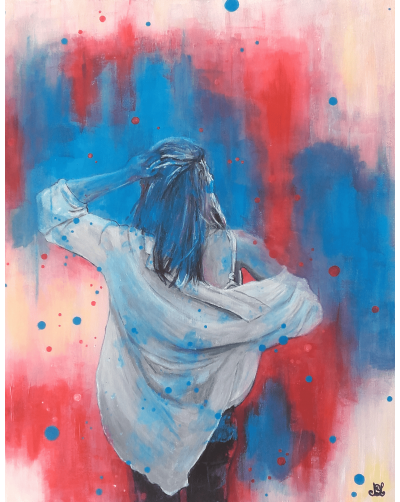 Tableau pop art femme colore - femme sensuelle