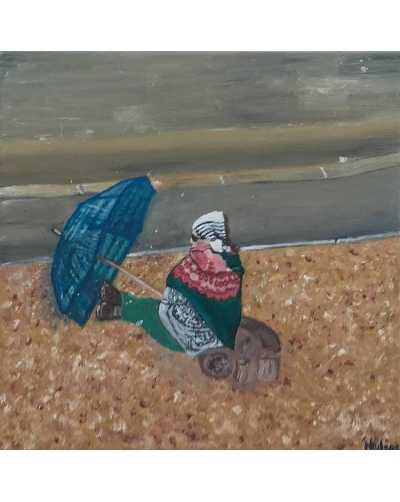 Tableau peinture à l'huile originale — "Solitude automnale"