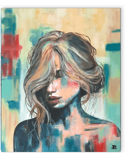 L'ÉCLOSION - Portrait à l'acrylique