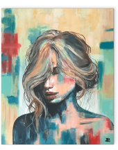 L'ÉCLOSION - Portrait à l'acrylique