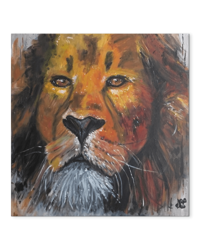 Tableau de lion coloré  — peinture acrylique originale