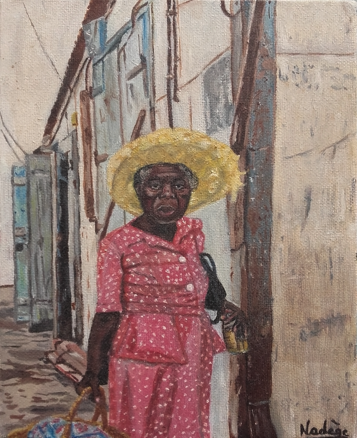 petit tableau portrait femme antillaise